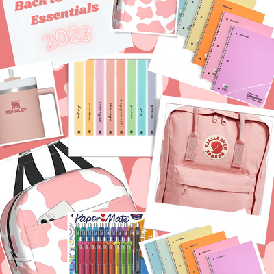 Pink Girl Back To School Essentials 2023